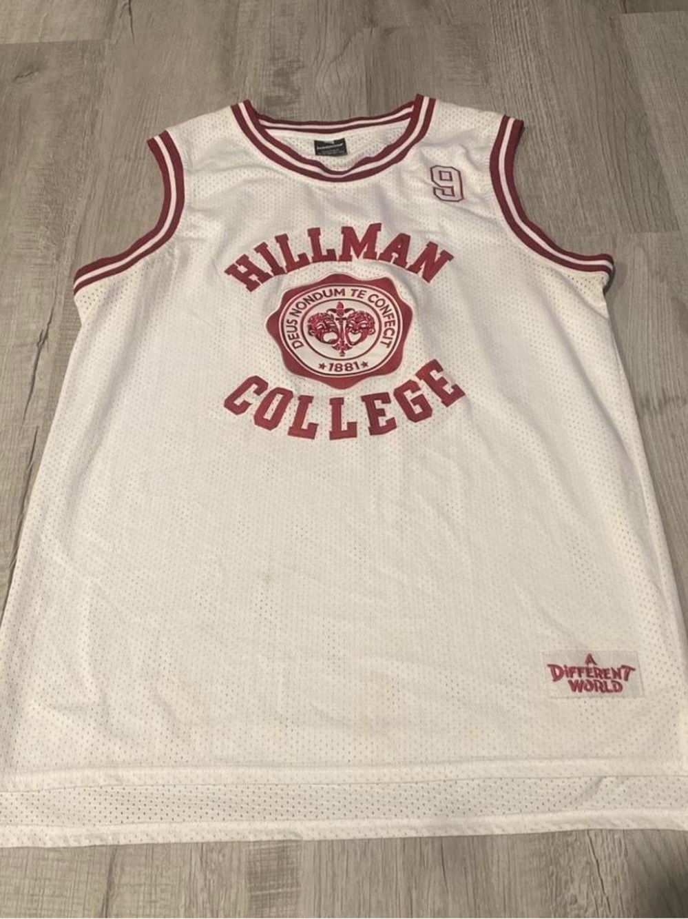 Hillman College White & Red Mesh Basketball Jersey